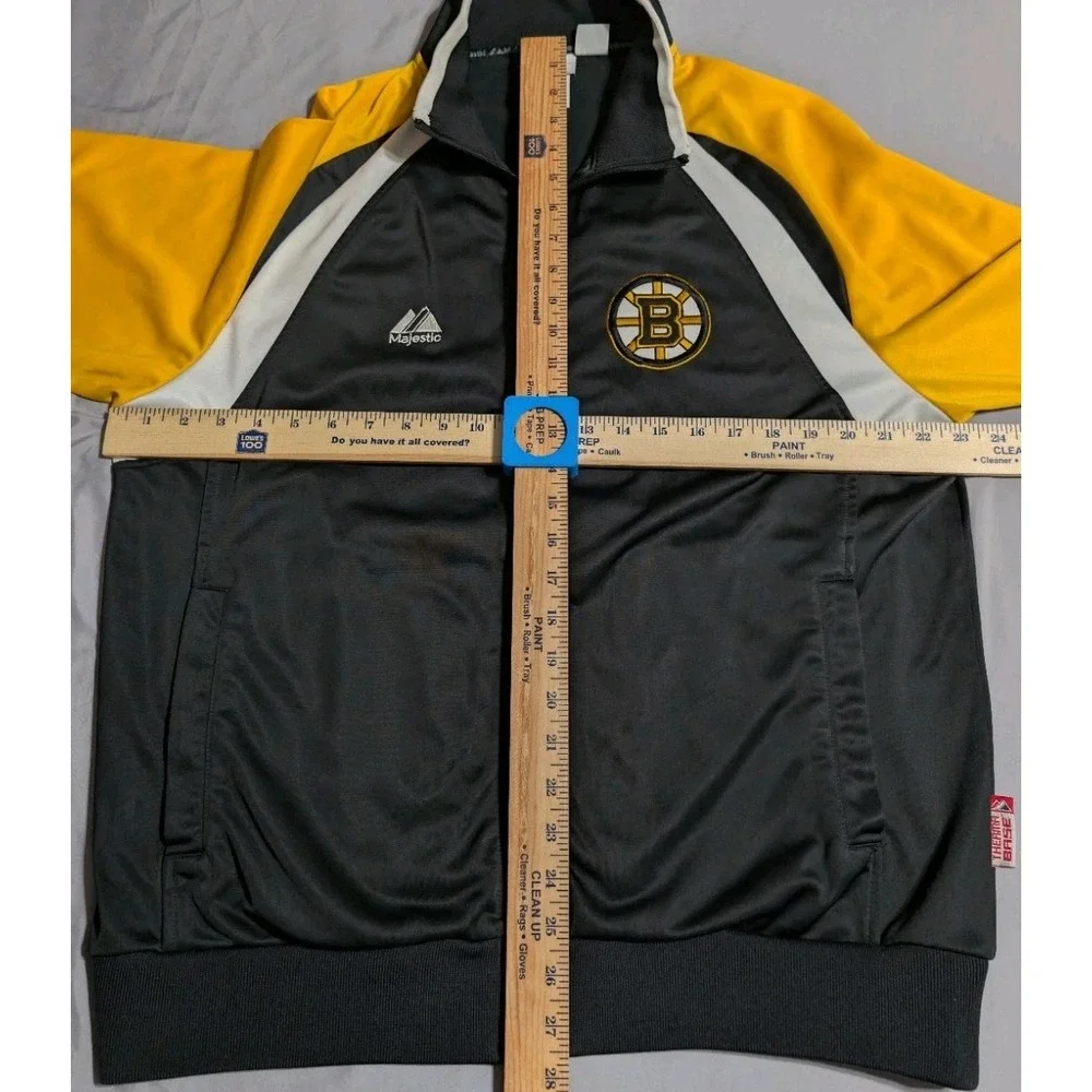 Boston Bruins Majestic Therma Base Jacket Mens L Black Gold NHL Full Zip Track